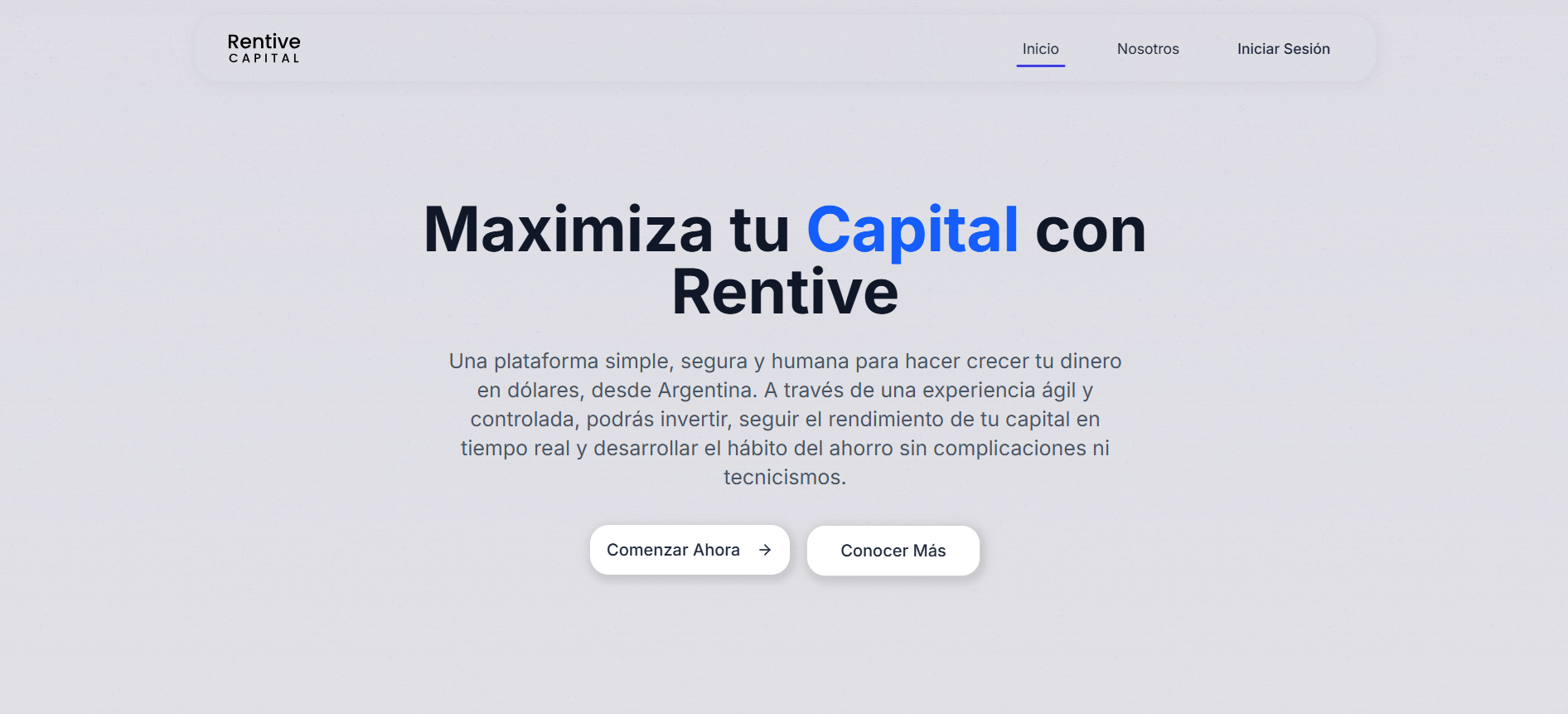 Captura 1 — Rentive Capital